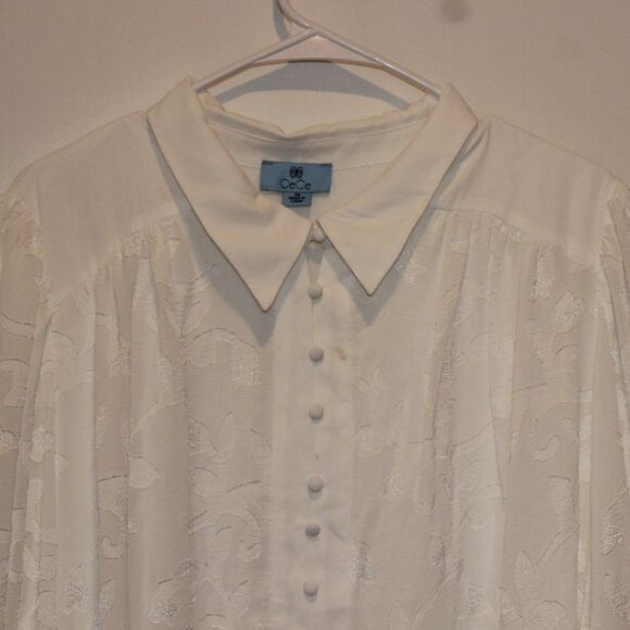 CeCe White Polyester Casual Long Sleeve Shirts Women's Size 3X - Picture 2 of 9